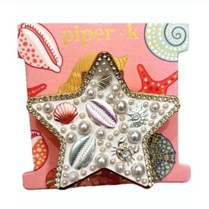 🤍🔹️ Piper K🔹️ Beautiful  Starfish Hair Clip with Seashells and Pearls ✨️🤍
